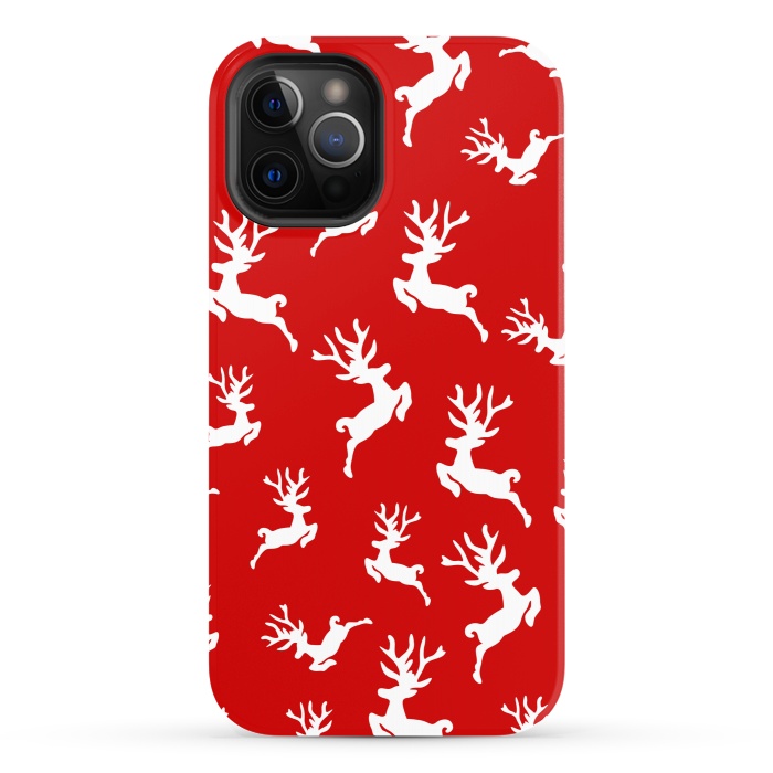 iPhone 12 Pro StrongFit white christmas deer by MALLIKA