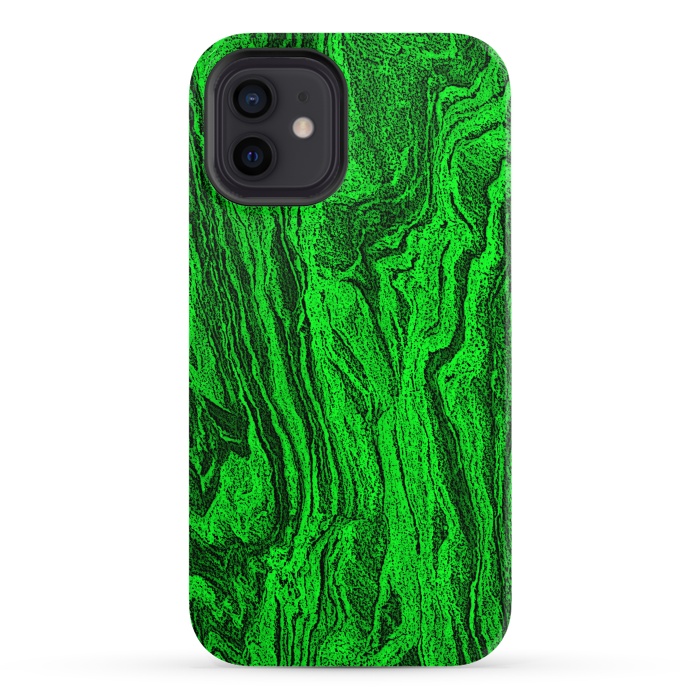 iPhone 12 StrongFit Green marble textured design by Josie