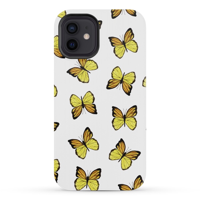 iPhone 12 mini StrongFit Yellow butterflies by Julia Badeeva