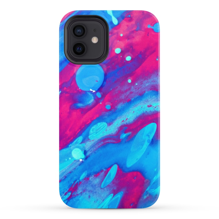 iPhone 12 StrongFit Pink and blue abstract painting  by Winston