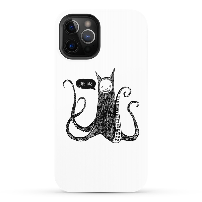iPhone 12 Pro StrongFit Greetings from the kraken cat by Laura Nagel