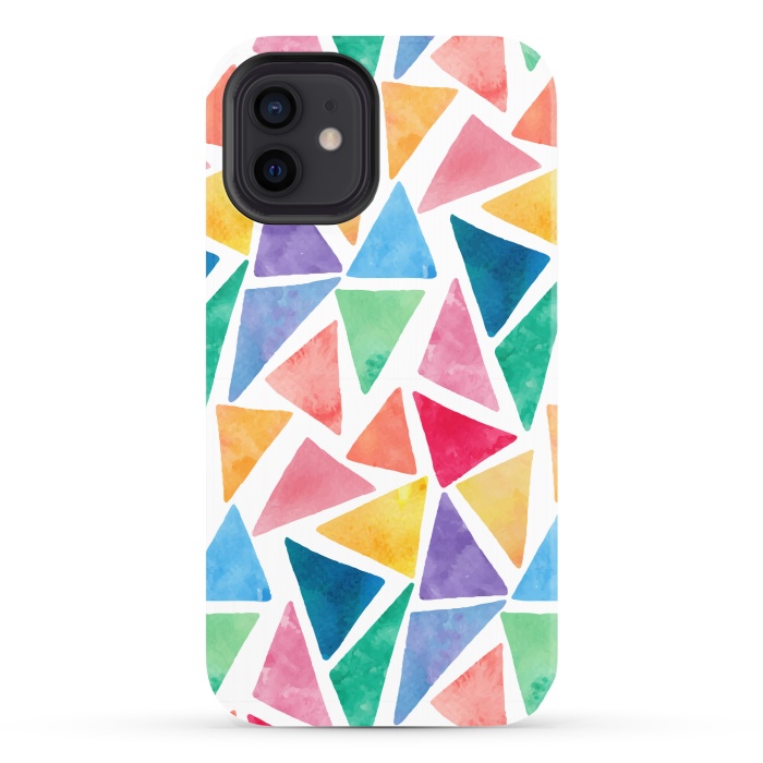 iPhone 12 StrongFit multi colour triangle pattern by MALLIKA