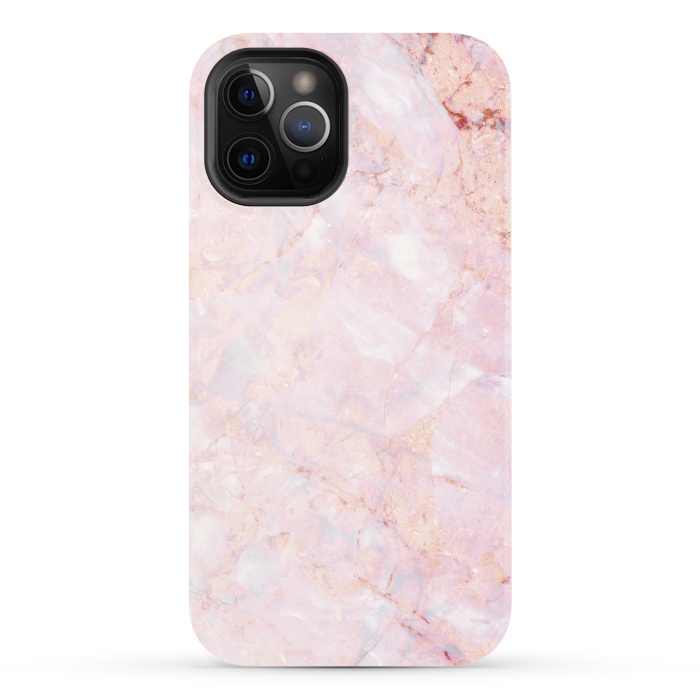 iPhone 12 Pro StrongFit Pastel pink elegant marble by Oana 