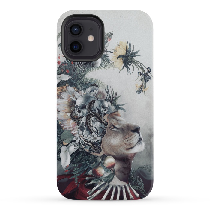 iPhone 12 mini StrongFit Lion and Skulls by Riza Peker
