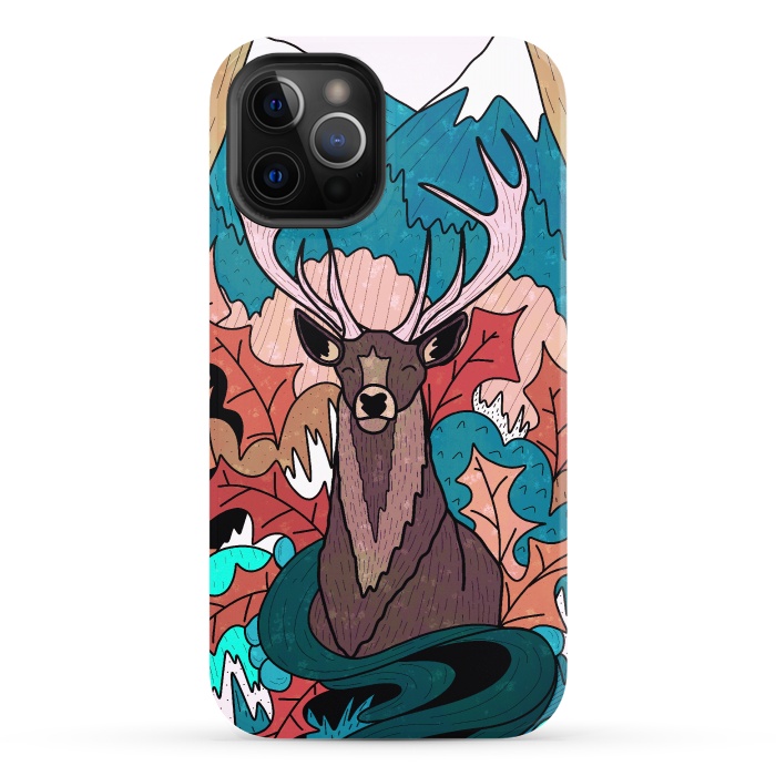 iPhone 12 Pro StrongFit Winter deer forest by Steve Wade (Swade)