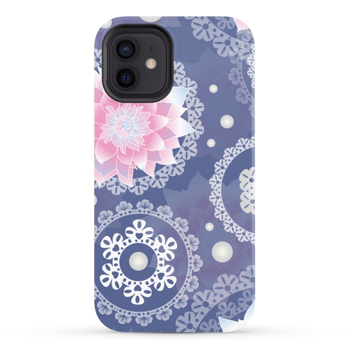 iPhone 12 StrongFit lotus floral pattern by MALLIKA