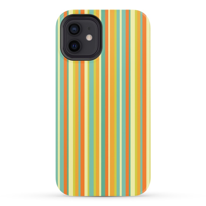 iPhone 12 StrongFit MULTI COLOURED LINES 2 by MALLIKA