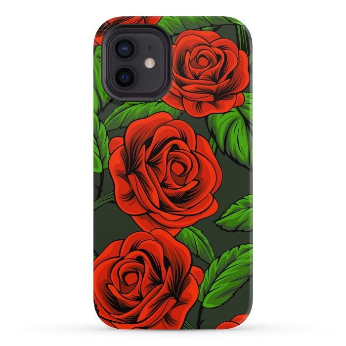 iPhone 12 StrongFit red roses by haroulita