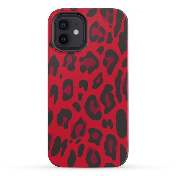 iPhone 12 StrongFit red animal print by haroulita