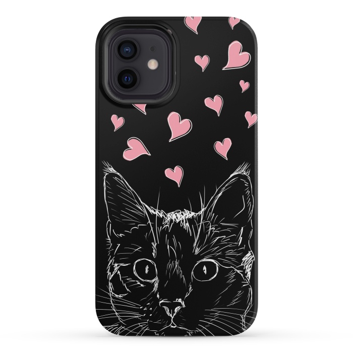 iPhone 12 mini StrongFit In love kitten by Oana 