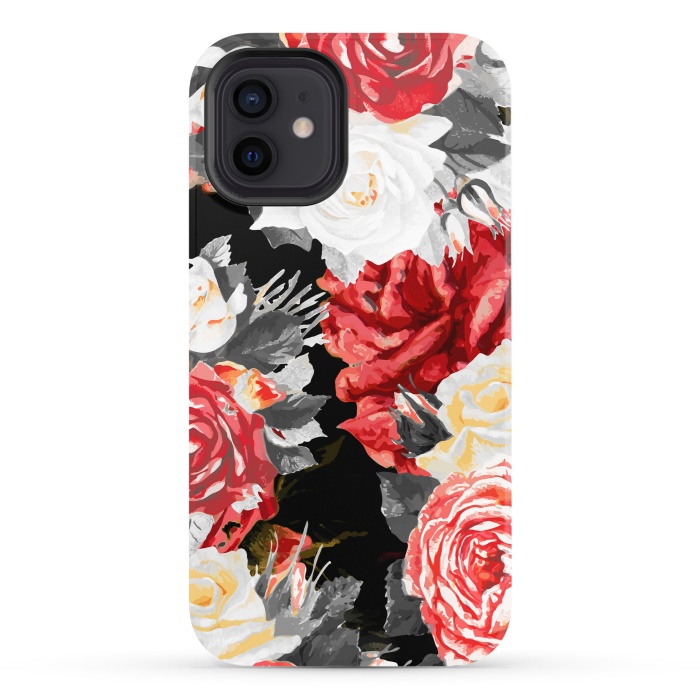 iPhone 12 StrongFit Red and white roses by Oana 