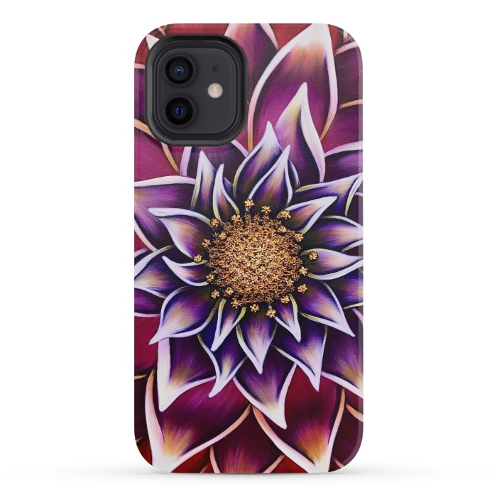 iPhone 12 mini StrongFit Gilded Dahlia by Denise Cassidy Wood