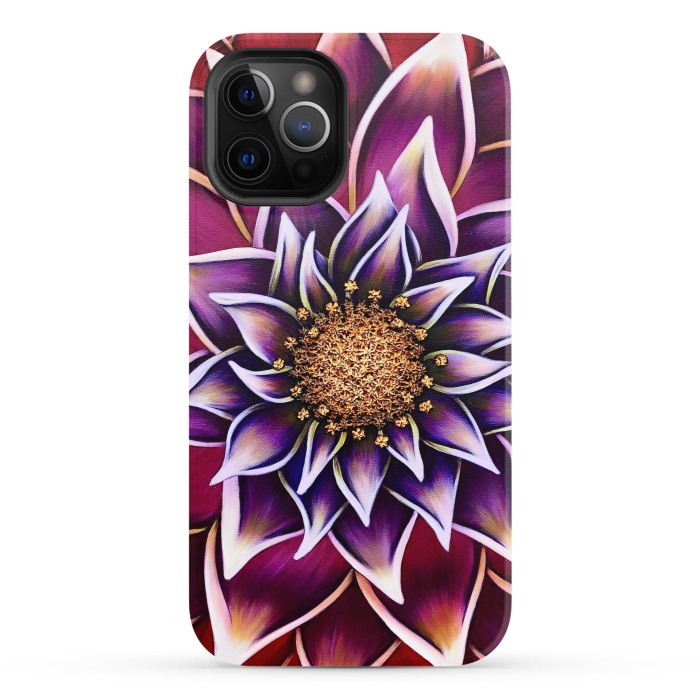 iPhone 12 Pro StrongFit Gilded Dahlia by Denise Cassidy Wood