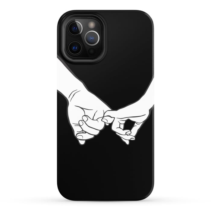 iPhone 12 Pro StrongFit Couple holding hands minimal line art valentine drawing by Oana 