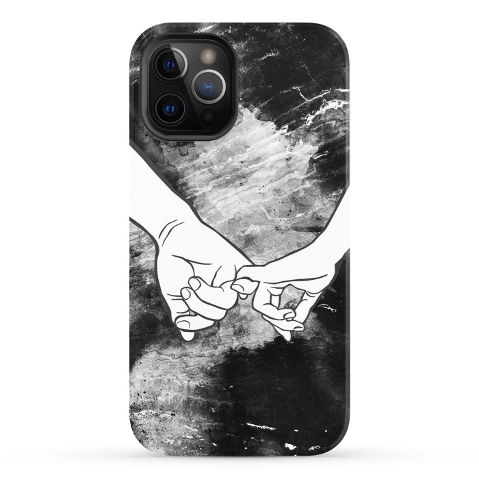 iPhone 12 Pro StrongFit Couple holding hands dark marble by Oana 