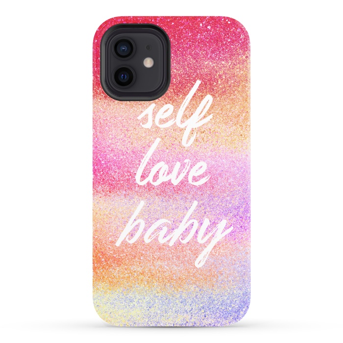 iPhone 12 StrongFit Self Love colorful gradient glitter by Oana 