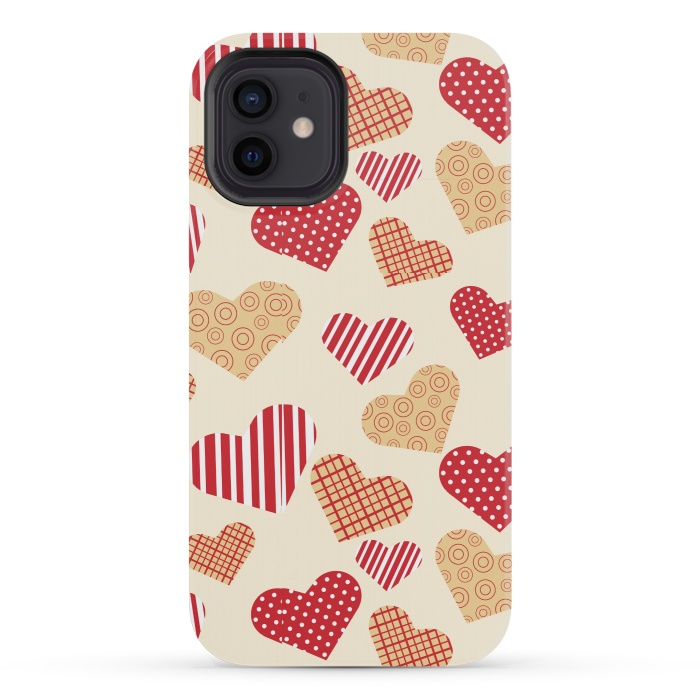 iPhone 12 mini StrongFit RED GOLDEN HEARTS by MALLIKA