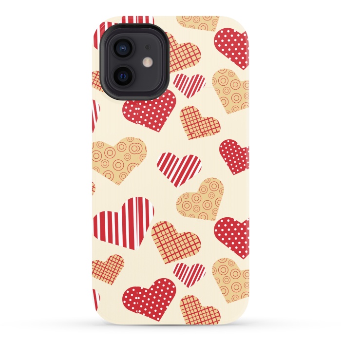 iPhone 12 StrongFit RED GOLDEN HEARTS by MALLIKA