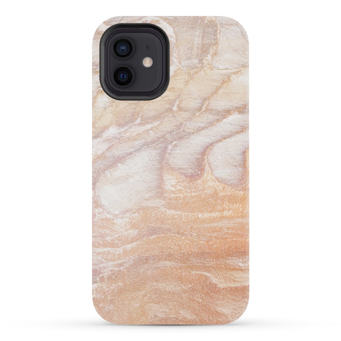 iPhone 12 mini StrongFit Gold sandstone marble art by Oana 