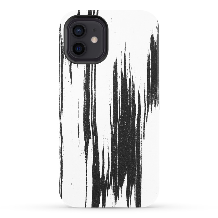 iPhone 12 StrongFit Black ink brushstroke on white background by Oana 