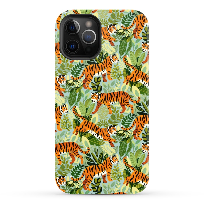 iPhone 12 Pro StrongFit Bright Bangel Tiger Jungle  by Tigatiga