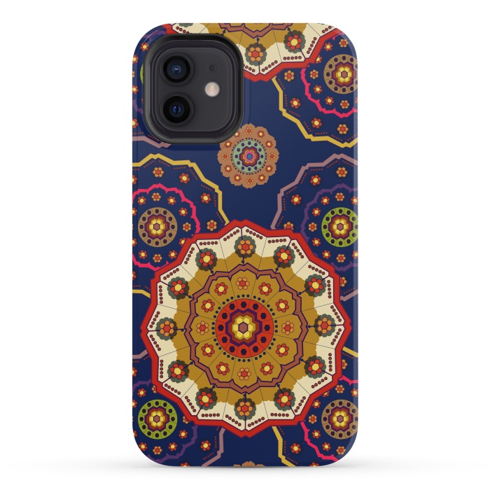 iPhone 12 mini StrongFit Mandala with Blue Background by ArtsCase