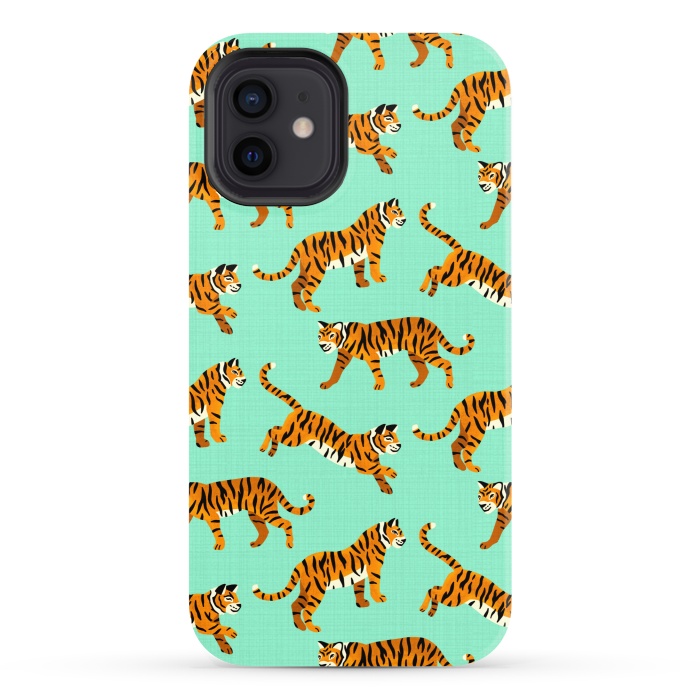 iPhone 12 StrongFit Bangel Tigers - Mint  by Tigatiga