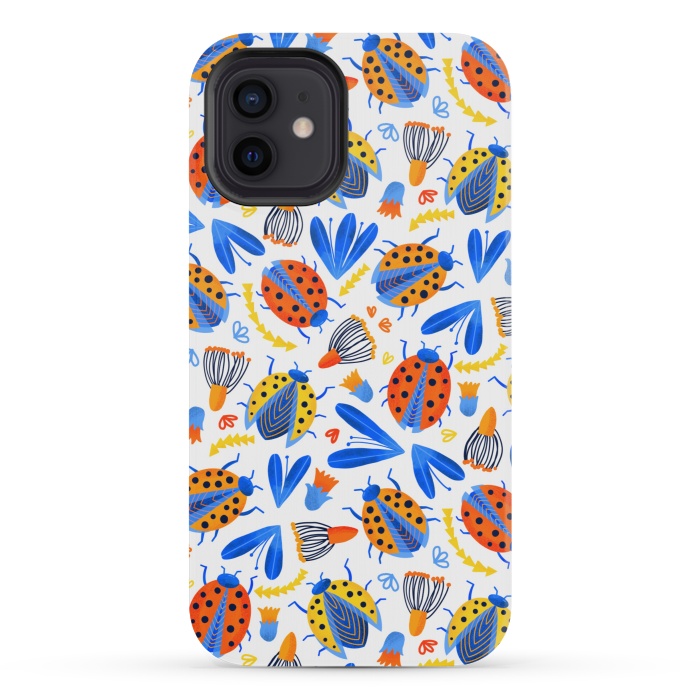 iPhone 12 mini StrongFit Fresh Ladybird Botanical  by Tigatiga