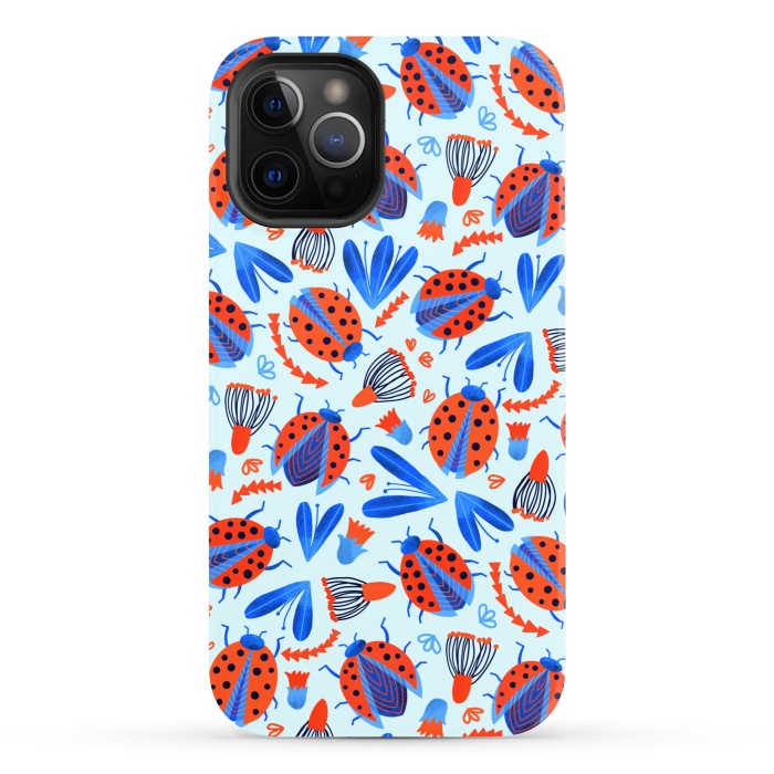 iPhone 12 Pro StrongFit Classic Ladybird Botanical  by Tigatiga