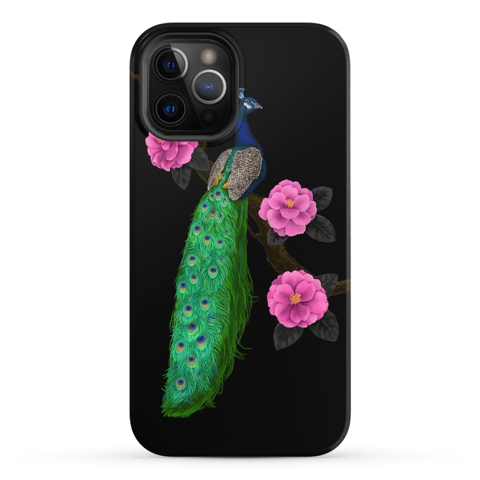 iPhone 12 Pro StrongFit Night peacock garden by Katerina Kirilova
