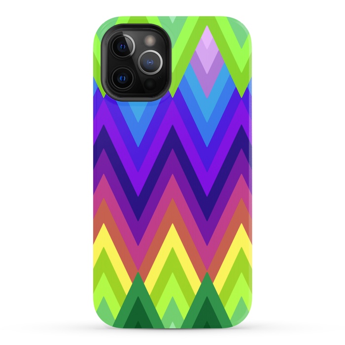iPhone 12 Pro Max StrongFit Zig Zag Chevron Pattern G553 by Medusa GraphicArt