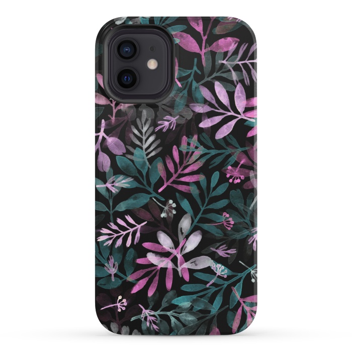 iPhone 12 StrongFit pink and green branches by Alena Ganzhela