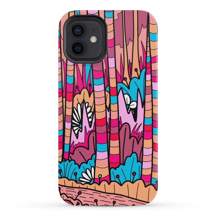 iPhone 12 mini StrongFit Stripe line forest by Steve Wade (Swade)