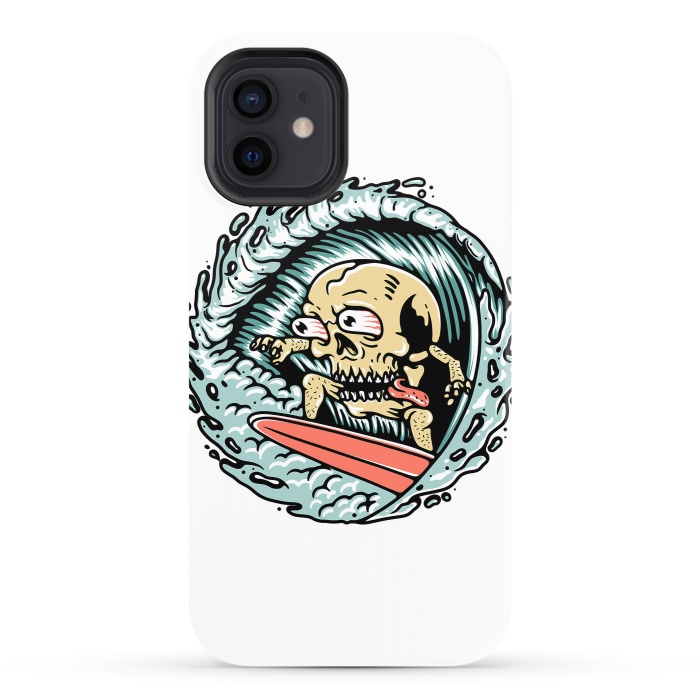 iPhone 12 StrongFit Skull Surfing by Afif Quilimo