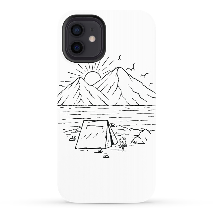 iPhone 12 StrongFit Camping Lake and Mountain by Afif Quilimo