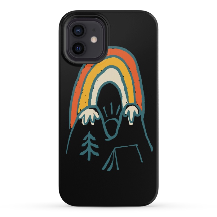 iPhone 12 mini StrongFit Mountain and Rainbow by Afif Quilimo