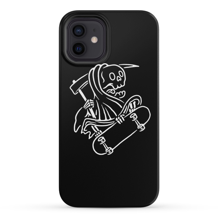 iPhone 12 mini StrongFit Grim Reaper Skateboarding by Afif Quilimo