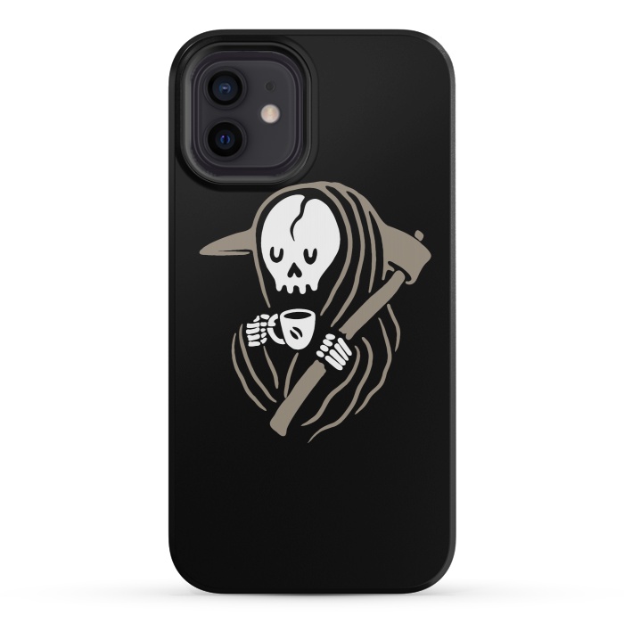 iPhone 12 mini StrongFit Grim Reaper Love Coffee by Afif Quilimo