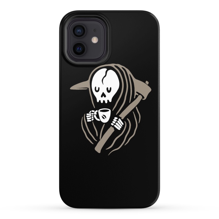 iPhone 12 StrongFit Grim Reaper Love Coffee by Afif Quilimo