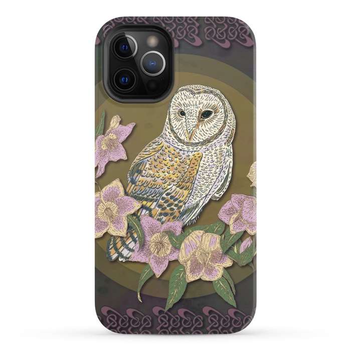 iPhone 12 Pro StrongFit Owl & Hellebore by Lotti Brown