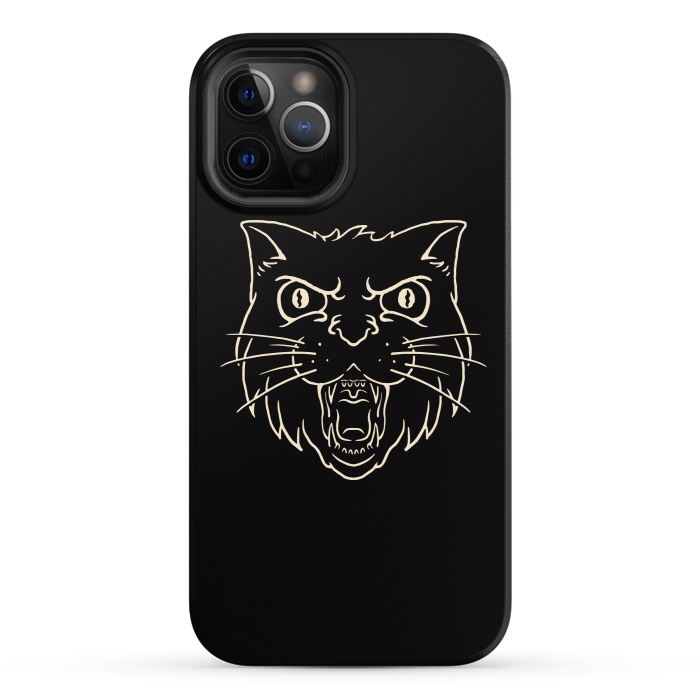 iPhone 12 Pro StrongFit Angry Cat by Afif Quilimo