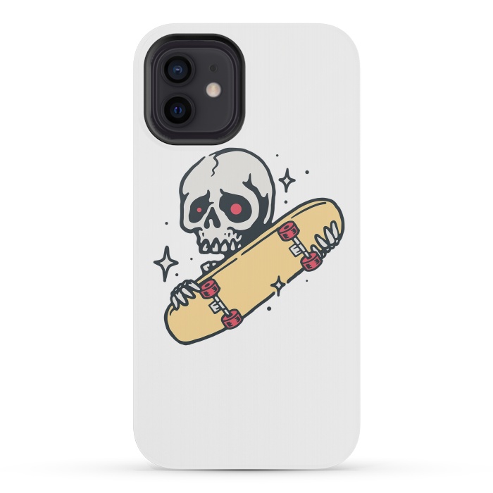iPhone 12 mini StrongFit Skull Love Skateboard by Afif Quilimo