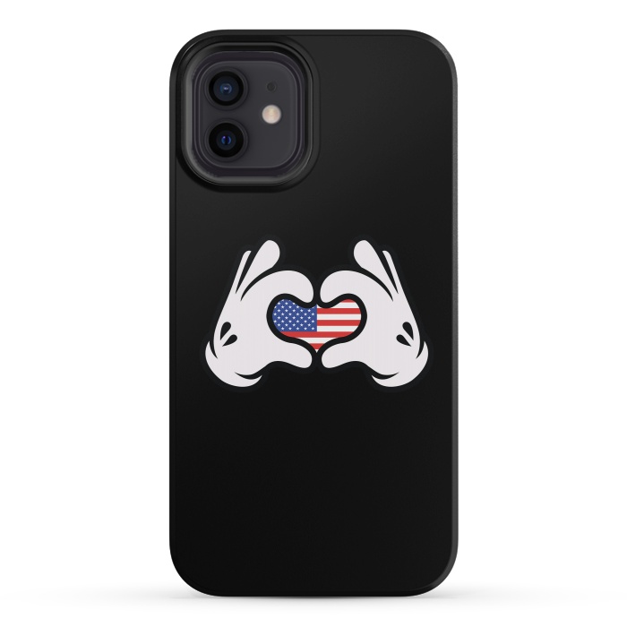 iPhone 12 mini StrongFit Hand Symbol of Love America by Afif Quilimo