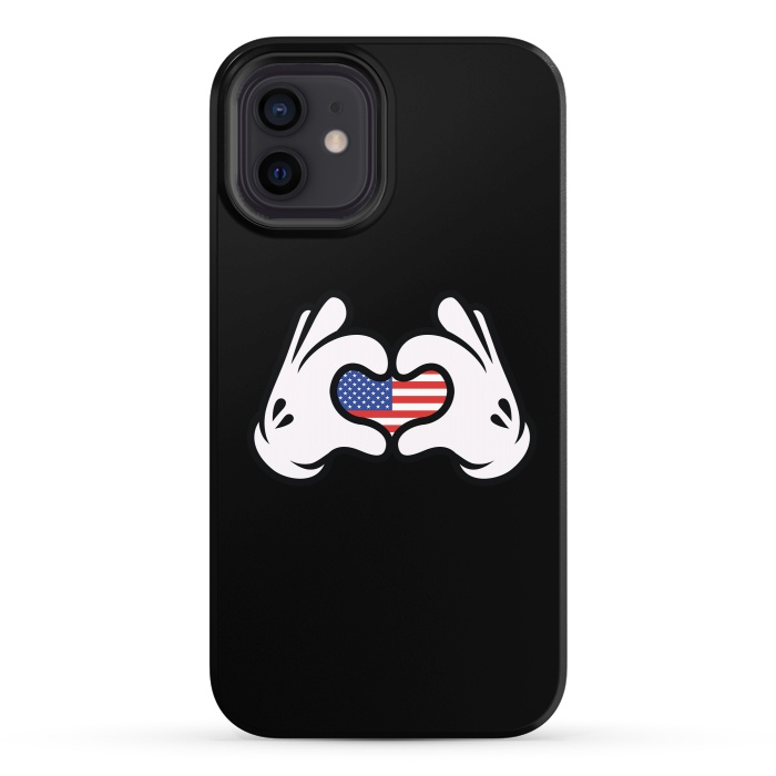 iPhone 12 StrongFit Hand Symbol of Love America by Afif Quilimo