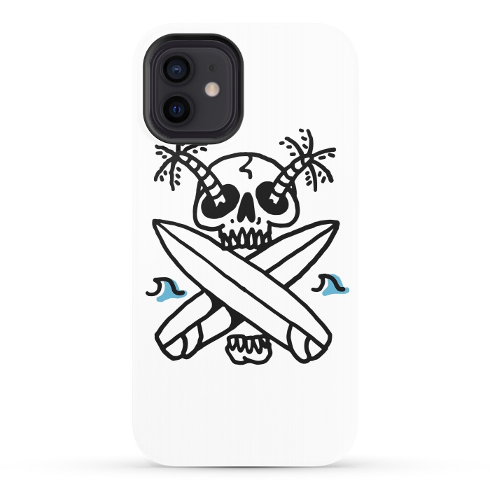 iPhone 12 StrongFit Skull Surf Beach by Afif Quilimo