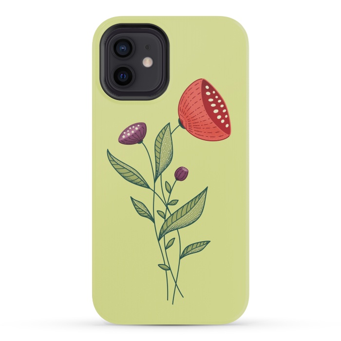 iPhone 12 mini StrongFit Spring Flowers Abstract Botanical Line Art by Boriana Giormova