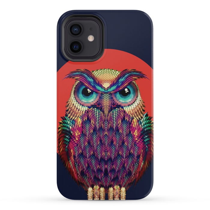 iPhone 12 mini StrongFit Geometric Owl by Ali Gulec