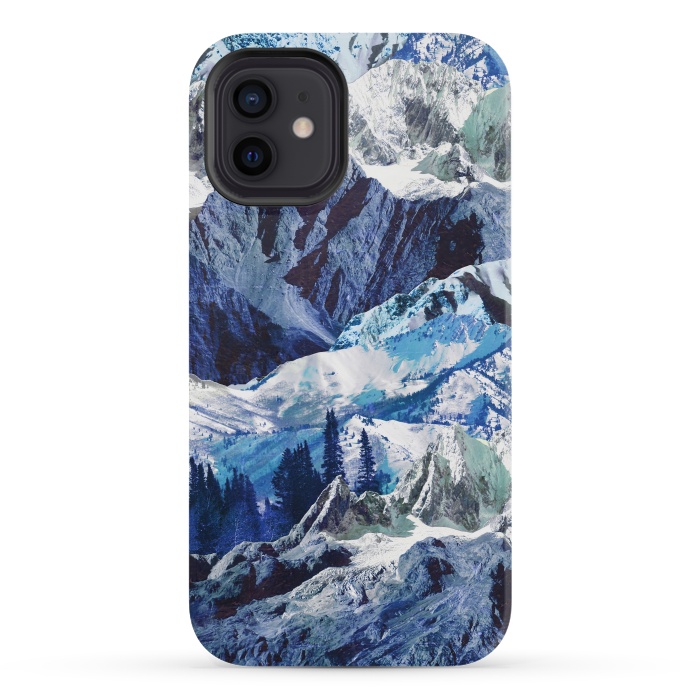iPhone 12 mini StrongFit Blue mountains landscape art by Oana 