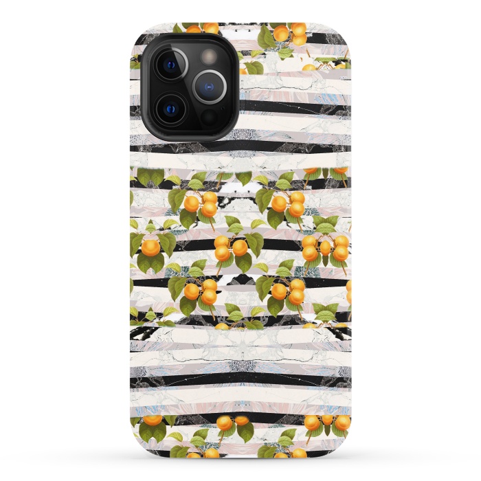 iPhone 12 Pro StrongFit Colorful peaches and marble stripes by Oana 