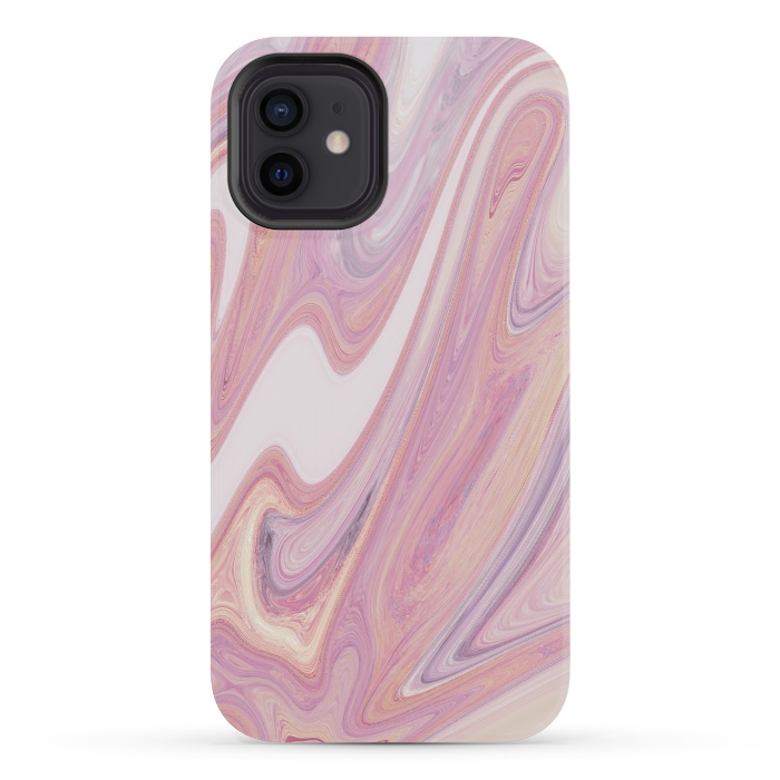 iPhone 12 mini StrongFit Pink marble by Rose Halsey